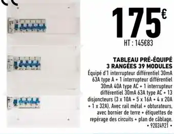 Brico Cash Tableau Pré-équipé offre