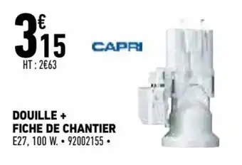 Brico Cash Douille + Fiche de Chantier offre
