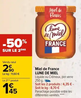 Carrefour Lune de miel miel de france offre