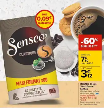 Carrefour Senseo dosettes de café "maxi format" offre