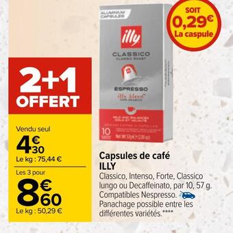 Carrefour Illy capsules de café offre