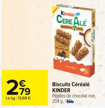 Carrefour Kinder biscuits céréalé offre