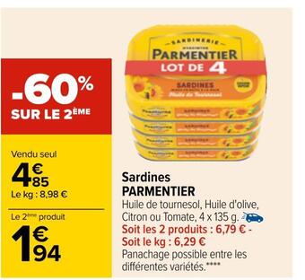 Carrefour Parmentier sardines offre