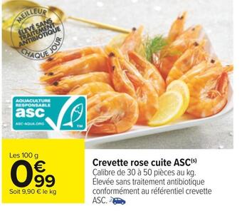 Carrefour Crevette rose cuite asc offre