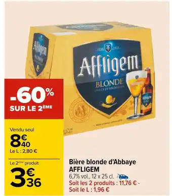 Carrefour Affligem bière blonde d'abbaye offre