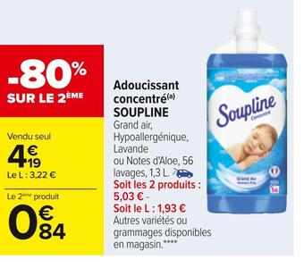 Carrefour Soupline adoucissant concentré offre