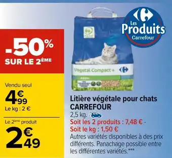 Carrefour Carrefour litière végétale pour chats offre