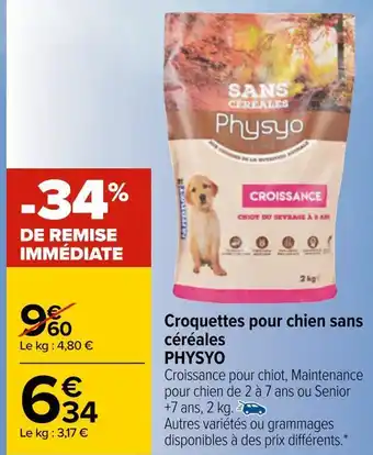 Physyo croquettes pour chien sans céréales