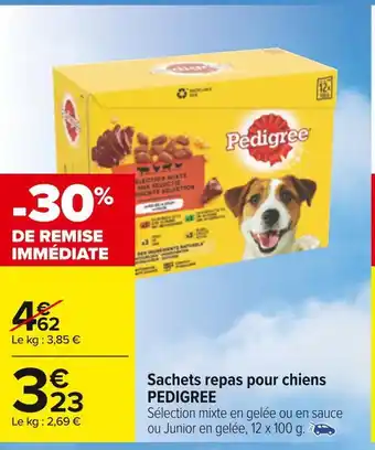 Carrefour Pedigree sachets repas pour chiens offre