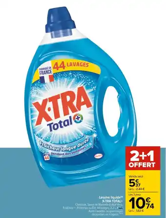 Carrefour X-tra total+ lessive liquide offre