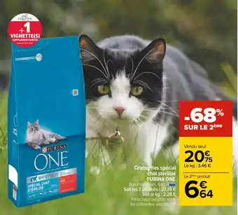 Carrefour Purina one croquettes spécial chat stérilisé offre