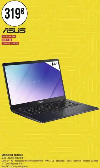 Géant Casino Asus ordinateur portable offre