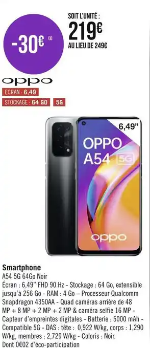 Géant Casino Oppo smartphone offre