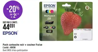 Epson pack cartouche noir + couleur fraise