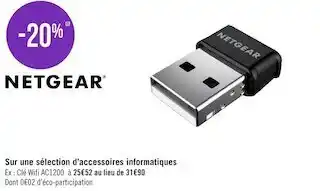 Géant Casino Netgear bon plan sur une sélection d’accessoires informatiques offre