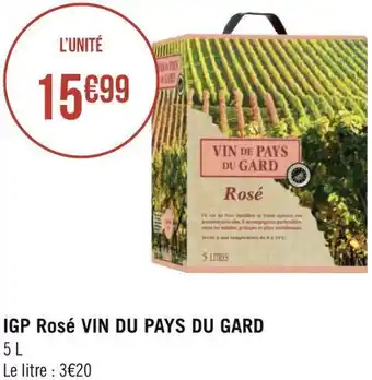 Géant Casino Vin du pays du gard igp rosé offre