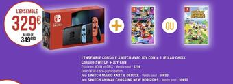 Géant Casino Nintendo l’ensemble console switch avec joy con + 1 jeu au choix console switch + joy con offre