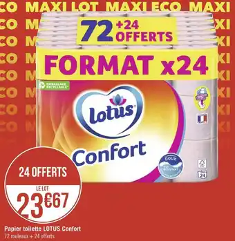 Géant Casino Lotus papier toilette confort offre