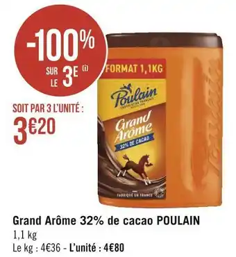 Géant Casino Poulain grand arôme 32% de cacao offre