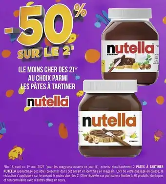 Géant Casino Nutella bon plan sur les pâtes à tartiner de la marque nutella offre