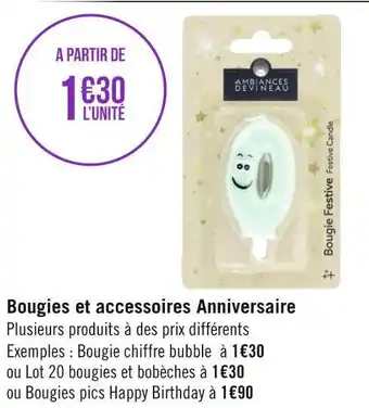 Géant Casino Bougies et accessoires anniversaire offre