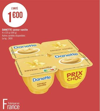 Géant Casino Danette danette saveur vanille offre