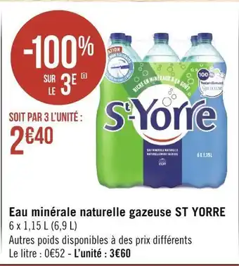 Géant Casino St yorre eau minérale naturelle gazeuse offre