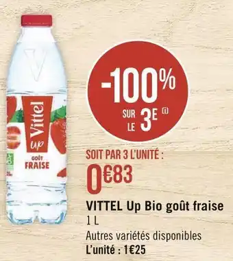 Géant Casino Vittel vittel up bio goût fraise offre