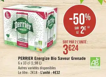 Géant Casino Perrier energize bio saveur grenade offre