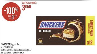 Géant Casino Snickers snickers glacés offre