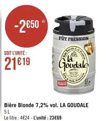 Géant Casino La goudale bière blonde 7,2% vol. offre