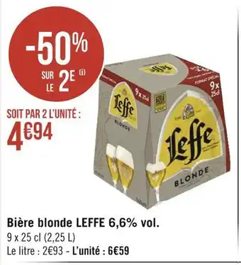 Géant Casino Leffe bière blonde 6,6% vol. offre