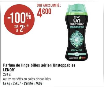 Géant Casino Lenor parfum de linge billes aérien unstoppables* offre