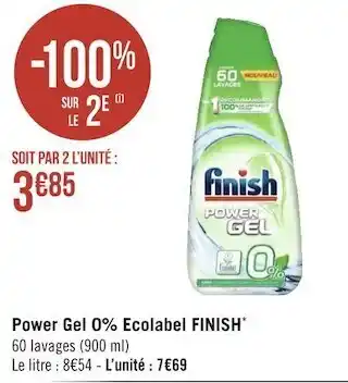 Géant Casino Finish power gel 0% ecolabel offre