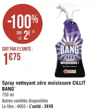 Géant Casino Cillit bang spray nettoyant zéro moisissure* offre