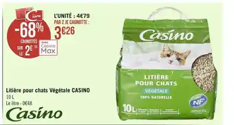 Géant Casino Casino litière pour chats végétale offre