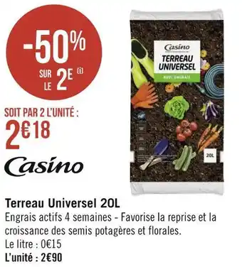 Géant Casino Terreau universel 20l offre