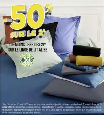 Géant Casino Sincère bon plan sur le linge de lit alize offre