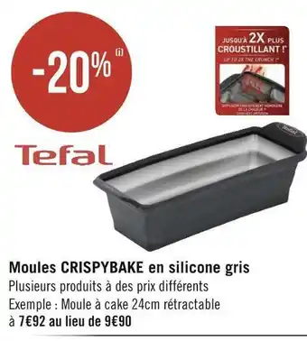Tefal bon plans sur les moules crispybake en silicone gris de la marque tefal