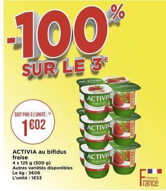 Géant Casino Activia activia au bifidus fraise offre