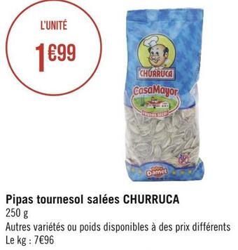 Géant Casino Churruca pipas tournesol salées offre