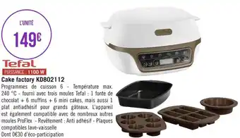 Géant Casino Tefal cake factory kd802112 offre
