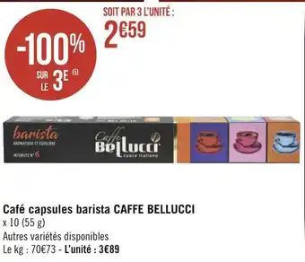 Caffe bellucci café capsules barista