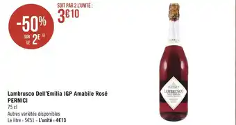 Géant Casino Pernici lambrusco dell’emilia igp amabile rosé offre