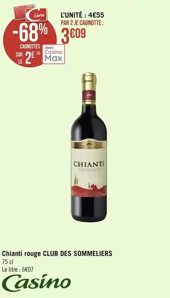 Géant Casino Club des sommeliers chianti rouge offre
