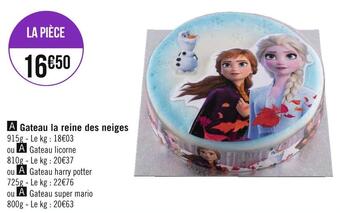 Géant Casino Gateau la reine des neiges offre