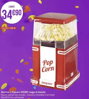 Géant Casino Machine à popcorn 60590y rouge et blanche offre