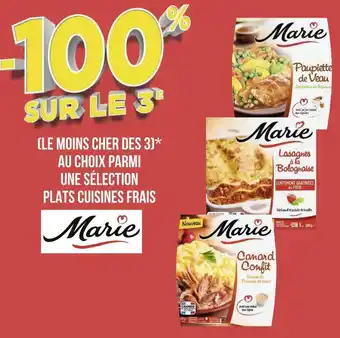 Marie bon plan sur une sélection plats cuisines frais de la marque marie