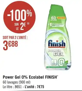 Géant Casino Finish power gel 0% ecolabel* offre