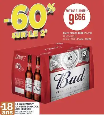 Géant Casino Bud bière blonde 5% vol. offre